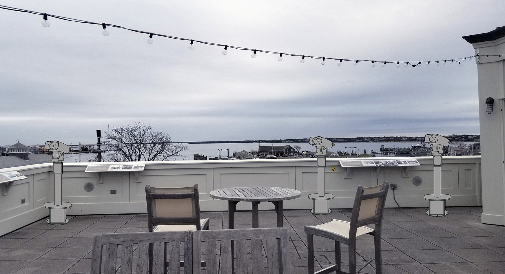 Roofwalk installation showing physical context and elevation