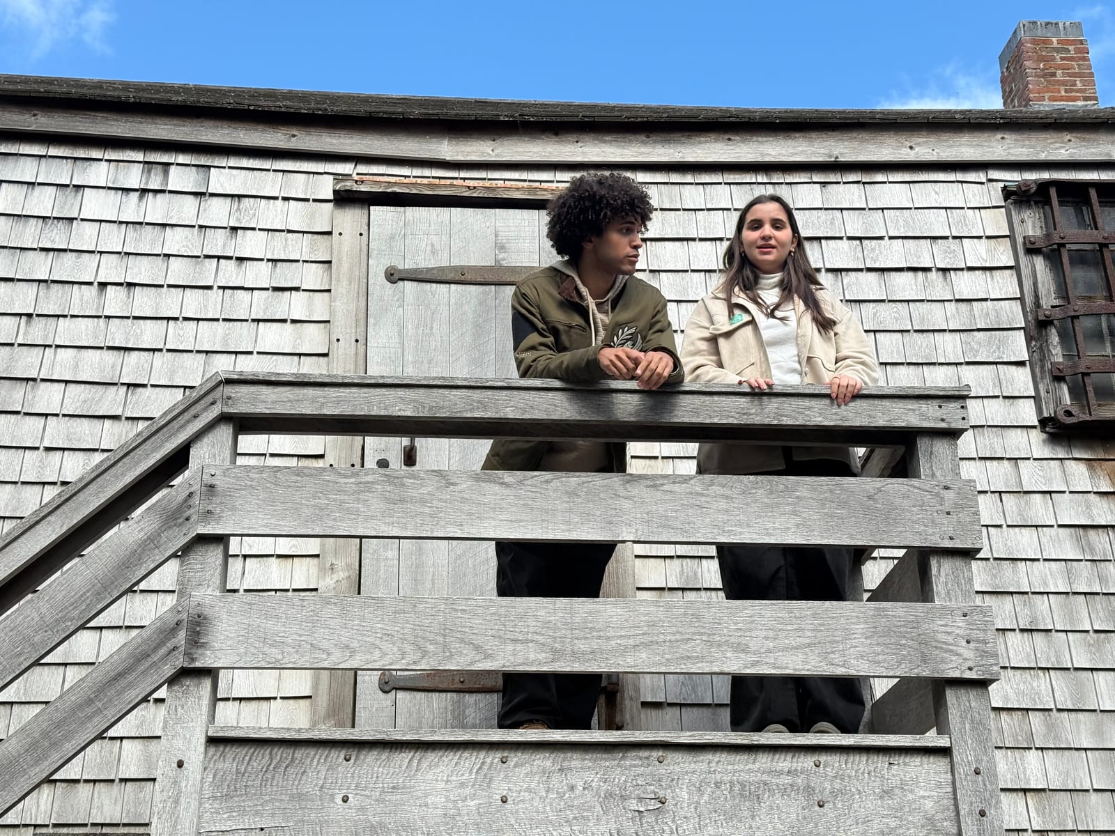 Student researchers documenting the Old Gaol